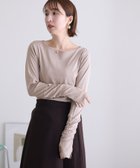 【プールヴー/PourVous】のボートネック指空きTシャツ カットソーきれいめトップス 長袖 七分袖 ブラウス 人気、トレンドファッション・服の通販 founy(ファニー) ファッション Fashion レディースファッション Fashion for Women トップス・カットソー Cut & Sew Tops シャツ・ブラウス・オフィスカジュアル Elegant Blouses & Button-Ups ロングTシャツ・Tシャツ Longline T-Shirts & Tees カットソー・ベーシックTシャツ Cut-and-Sewn Tops / Stretch Tees & Basics カットソー Cut and Sewn Top 長袖 Long Sleeve, Full Sleeve thumbnail グレーベージュ|ID: prp329100004942828 ipo3291000000037099555