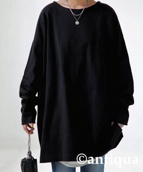 【アンティカ/antiqua】のantiqua アンティカ バスク ロンT レディース 無地 長袖 綿100 ZA-00114 人気、トレンドファッション・服の通販 founy(ファニー) ファッション Fashion レディースファッション Fashion for Women トップス・カットソー Cut & Sew Tops ロングTシャツ・Tシャツ Longline T-Shirts & Tees カットソー Cut and Sewn Top シンプル Simple, Minimal スリット Slit, Slit Detail 長袖 Long Sleeve, Full Sleeve バスク Basque, Basque Style ビッグ Big, Oversized メンズ Men's, Menswear 無地 Plain, Solid Color |ID:prp329100004942830