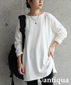 【アンティカ/antiqua】のantiqua アンティカ バスク ロンT レディース 無地 長袖 綿100 ZA-00114 03 オフホワイト|ID: prp329100004942830 ipo3291000000037099562