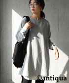 【アンティカ/antiqua】のantiqua アンティカ バスク ロンT レディース 無地 長袖 綿100 ZA-00114 15 杢グレー|ID: prp329100004942830 ipo3291000000037099563