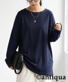 【アンティカ/antiqua】のantiqua アンティカ バスク ロンT レディース 無地 長袖 綿100 ZA-00114 20 ネイビー|ID: prp329100004942830 ipo3291000000037099565