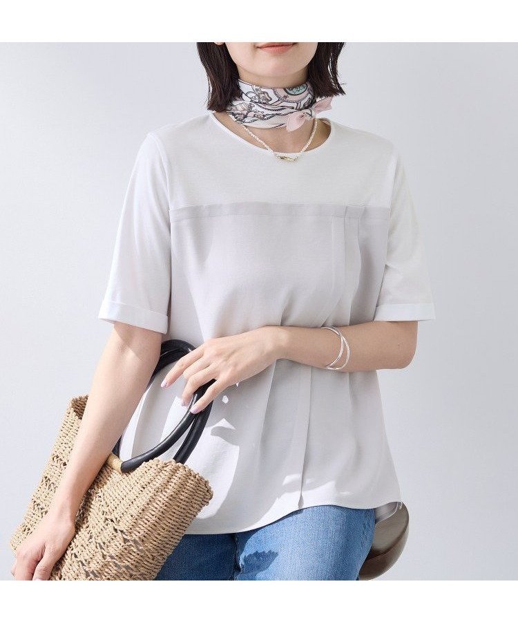 【インディヴィ/INDIVI】の【着る日傘/SETUP可能】ビスチェレイヤード風トップス インテリア・キッズ・メンズ・レディースファッション・服の通販 founy(ファニー) 　ファッション　Fashion　レディースファッション　Fashion for Women　トップス・カットソー　Cut & Sew Tops　ビスチェ　Bustiers & Corset Tops / Layered Bustier Style　セットアップ　Matching Sets　レディーストップス・ブラウス　Tops & Blouses / Assorted Women's Tops　レイングッズ・傘・晴雨兼用傘　Umbrellas & Rain Gear　おすすめ　Recommended / Our Picks　ジャケット　Jacket, Outerwear　ストレッチ　Stretch, Stretchy Fabric　スマート　Smart, Elegant　セットアップ　Set-Up, Coordinated Outfit　ダブル　Double, Double-Breasted　デニム　Denim, Jeans Material　ドッキング　Docking, Mixed Material　ビスチェ　Bustier, Corset Top　ワイド　Wide, Wide Fit　ヴィンテージ　Vintage Style　半袖　Short Sleeve, Half Sleeve　日傘　Parasol, UV Umbrella　ライトグレー|ID: prp329100004942832 ipo3291000000037099578