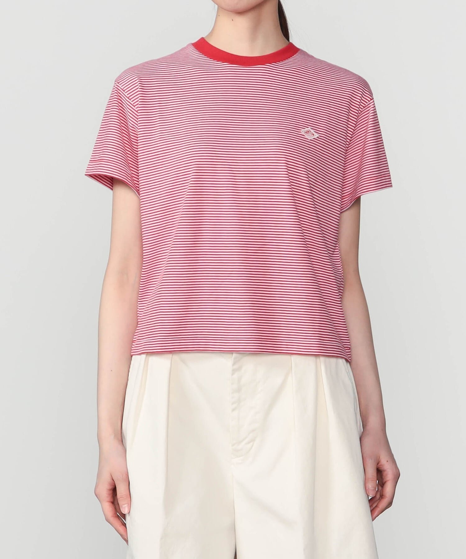 【ビショップ/Bshop】のクルーネック Tシャツ STRIPE WOMEN インテリア・キッズ・メンズ・レディースファッション・服の通販 founy(ファニー) 　ファッション　Fashion　レディースファッション　Fashion for Women　トップス・カットソー　Cut & Sew Tops　シャツ・ブラウス・オフィスカジュアル　Elegant Blouses & Button-Ups　ロングTシャツ・Tシャツ　Longline T-Shirts & Tees　ショート　Short, Short Length　なめらか　Smooth, Silky Texture　フランス　France, French　半袖　Short Sleeve, Half Sleeve　ワーク　Workwear, Utility Style　RED系1|ID: prp329100004942841 ipo3291000000037099640