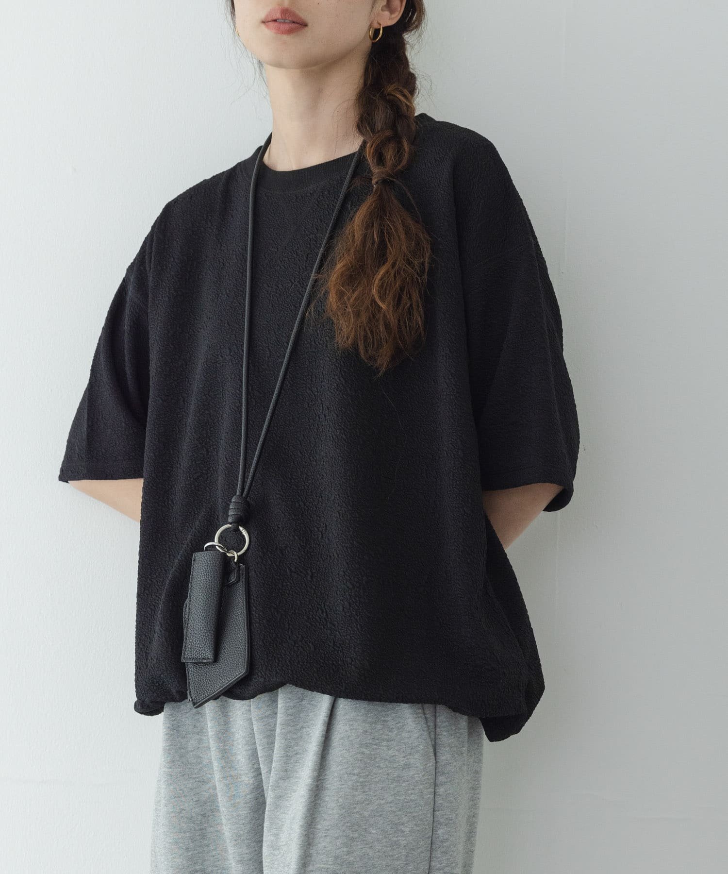 【サニーレーベル/Sonny Label / URBAN RESEARCH】のカットジャガードドロスト五分袖プルオーバー インテリア・キッズ・メンズ・レディースファッション・服の通販 founy(ファニー) 　ファッション　Fashion　レディースファッション　Fashion for Women　トップス・カットソー　Cut & Sew Tops　カジュアルプルオーバー・ニットトップス　Pullovers & Knit Tops / Casual Pullovers　2026年　2026　おすすめ　Recommended / Our Picks　カットソー　Cut and Sewn Top　シンプル　Simple, Minimal　ブラウジング　Blouson Silhouette, Cinched Waist　ワイド　Wide, Wide Fit　夏　Summer　春　Spring　S/S・春夏　SS, Spring/Summer, Warm Season　秋　Autumn　ブラック|ID: prp329100004942845 ipo3291000000037099664