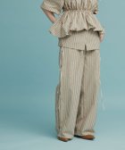 【フーク/W Huku】のブロードストライプサイドリボンパンツ ベージュ|ID: prp329100004942859 ipo3291000000037099737