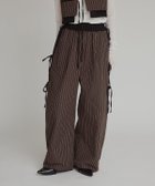 【フーク/W Huku】のブロードストライプサイドリボンパンツ ブラウン|ID: prp329100004942859 ipo3291000000037099738