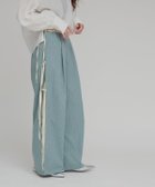 【フーク/W Huku】のブロードストライプサイドリボンパンツ ブルー|ID: prp329100004942859 ipo3291000000037099739