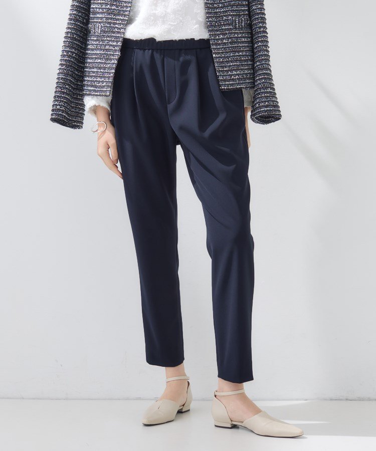 【インディヴィ/INDIVI】の【褒められパンツ/高ストレッチ】タックテーパードパンツ インテリア・キッズ・メンズ・レディースファッション・服の通販 founy(ファニー) 　ファッション　Fashion　レディースファッション　Fashion for Women　パンツ　Pants & Trousers　ジャケット　Jacket, Outerwear　スキニー　Skinny, Slim Fit　ストレッチ　Stretch, Stretchy Fabric　スマート　Smart, Elegant　人気　Popular, Best Seller　バランス　Balance, Style Balance　ポケット　Pocket, Pocket Detail　ビジネス 仕事 通勤　Business / Work / Commuting　ネイビー|ID: prp329100004942862 ipo3291000000037099755