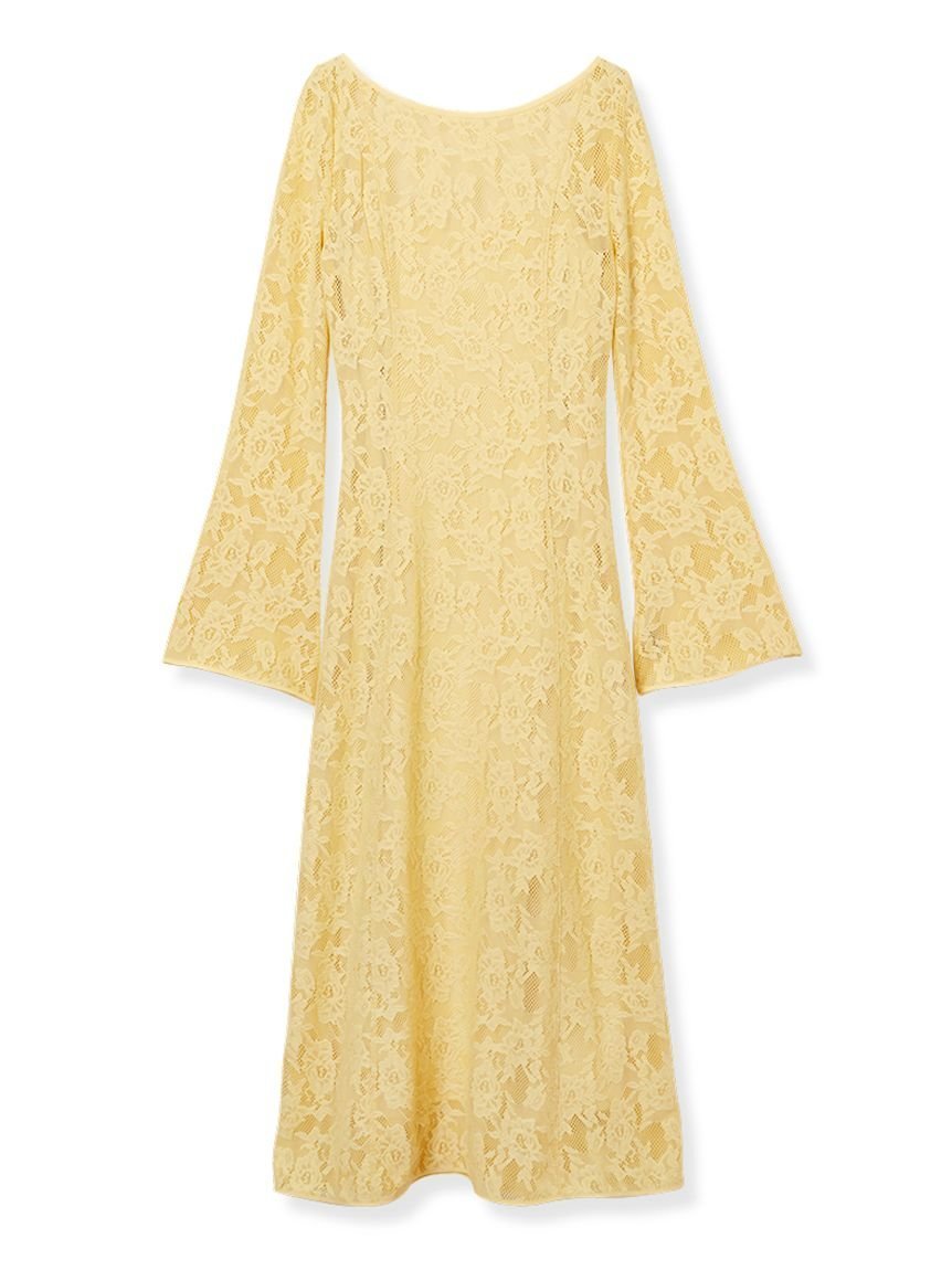 【スナイデル/SNIDEL】のカットレースワンピース インテリア・キッズ・メンズ・レディースファッション・服の通販 founy(ファニー) 　ファッション　Fashion　レディースファッション　Fashion for Women　ワンピース　Dresses　イエロー　Yellow　インナー　Innerwear　シンプル　Simple, Minimal　ストレッチ　Stretch, Stretchy Fabric　スマート　Smart, Elegant　フィット　Fit, Slim Fit　エレガント 上品　Elegant　YEL[032]|ID: prp329100004942869 ipo3291000000037099786