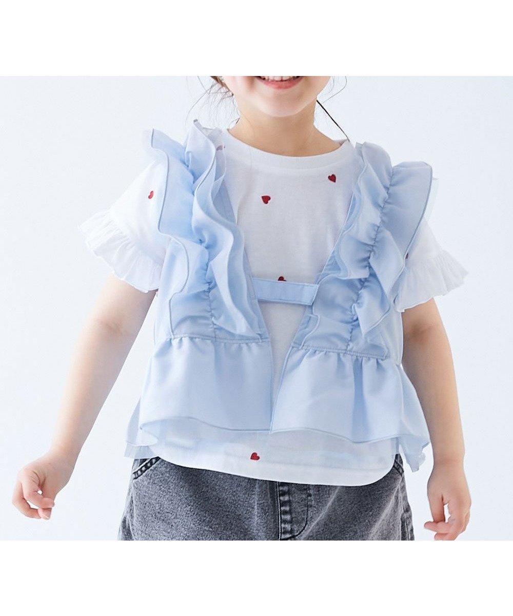 【デビロック/devirock / KIDS】のSHERVEST(シャーベスト) 脇・背中を冷やせる ガールズ フリルベスト 子供服 26SS インテリア・キッズ・メンズ・レディースファッション・服の通販 founy(ファニー) 　ファッション　Fashion　キッズファッション　Fashion for Kids　アウトドア　Outdoor Clothing　フラット　Flat, Flat Shoes　フリル　Frill, Ruffle　フロント　Front, Front Design　ブロード　Broadcloth, Fine Cotton　ベスト　Vest, Waistcoat　ポケット　Pocket, Pocket Detail　2026年　2026　2026春夏・S/S　Spring/Summer 2026 SS26　アイスブルー|ID: prp329100004943081 ipo3291000000037102714