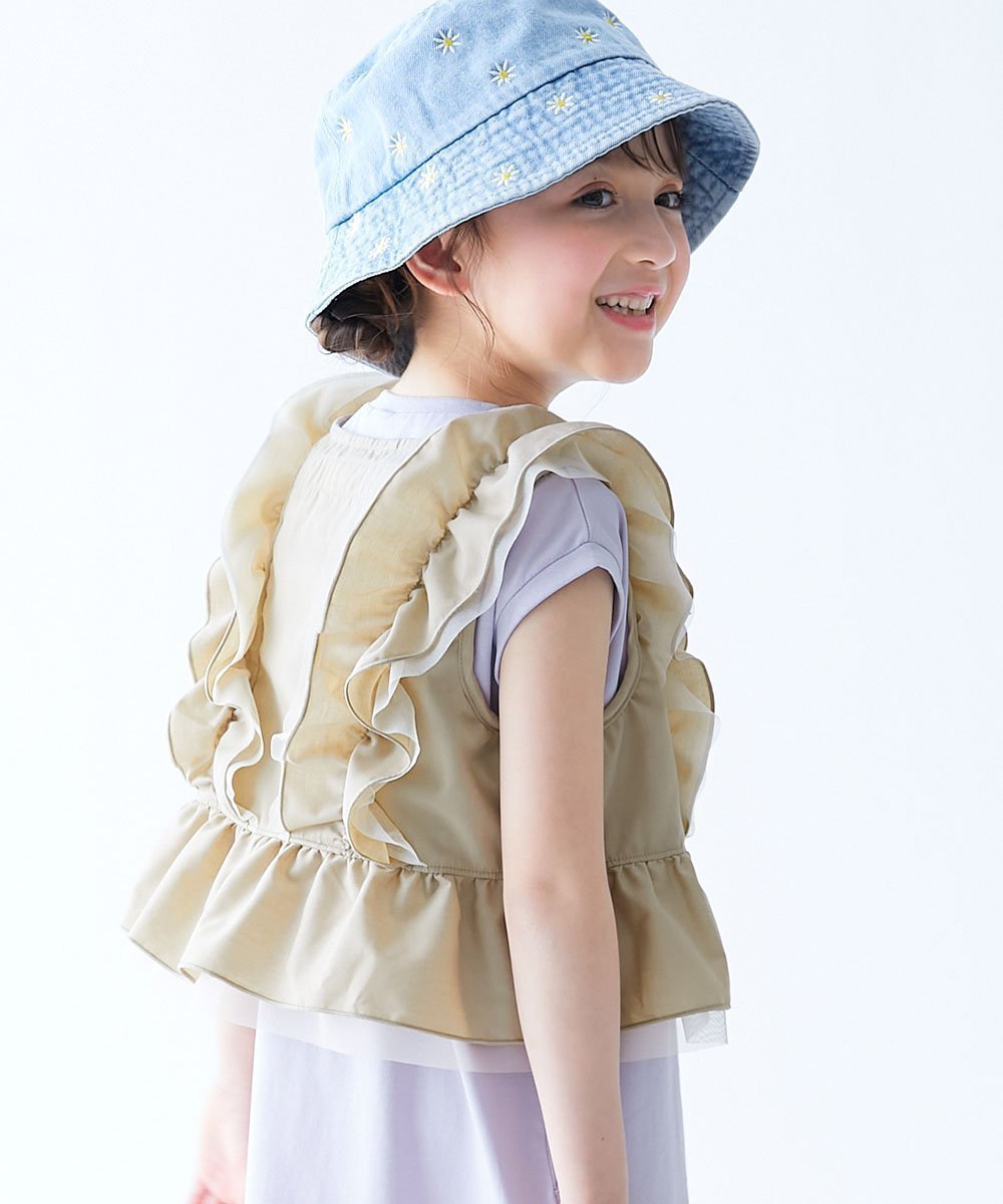 【デビロック/devirock / KIDS】のSHERVEST(シャーベスト) 脇・背中を冷やせる ガールズ フリルベスト 子供服 26SS インテリア・キッズ・メンズ・レディースファッション・服の通販 founy(ファニー) 　ファッション　Fashion　キッズファッション　Fashion for Kids　アウトドア　Outdoor Clothing　フラット　Flat, Flat Shoes　フリル　Frill, Ruffle　フロント　Front, Front Design　ブロード　Broadcloth, Fine Cotton　ベスト　Vest, Waistcoat　ポケット　Pocket, Pocket Detail　2026年　2026　2026春夏・S/S　Spring/Summer 2026 SS26　ベージュ|ID: prp329100004943081 ipo3291000000037102716