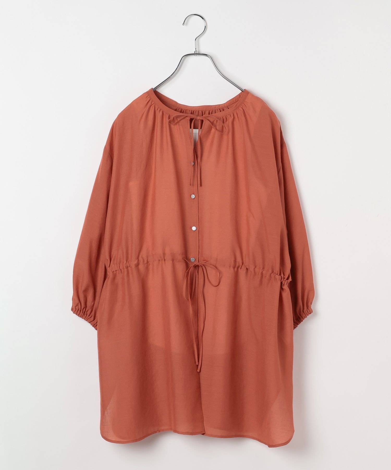 【レプシィム ローリーズファーム/LEPSIM LOWRYS FARM】の着回し5分袖ブラウス《2点セット》 インテリア・キッズ・メンズ・レディースファッション・服の通販 founy(ファニー) 　ファッション　Fashion　レディースファッション　Fashion for Women　トップス・カットソー　Cut & Sew Tops　シャツ・ブラウス・オフィスカジュアル　Elegant Blouses & Button-Ups　おすすめ　Recommended / Our Picks　シルバー　Silver, Metallic Silver　デニム　Denim, Jeans Material　フロント　Front, Front Design　定番　Standard, Basic Item　春　Spring　長袖　Long Sleeve, Full Sleeve　オレンジ45|ID: prp329100004943115 ipo3291000000037103191