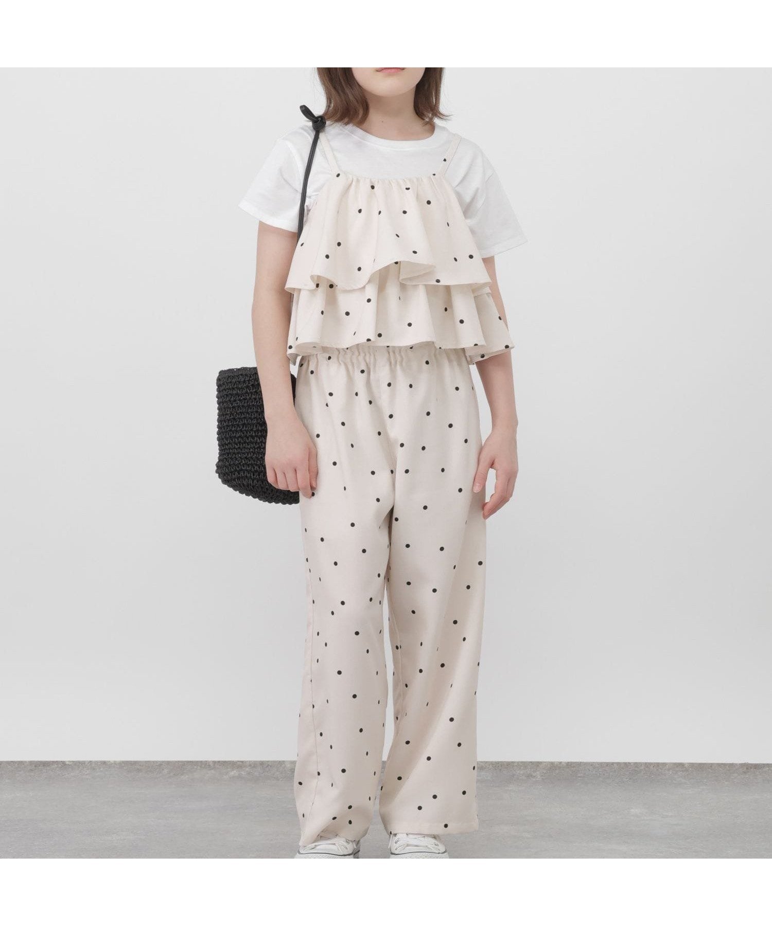 【グローバルワーク/GLOBAL WORK / KIDS】のトクトク3リネンライクSET UP/キッズ/641354 インテリア・キッズ・メンズ・レディースファッション・服の通販 founy(ファニー) 　ファッション　Fashion　キッズファッション　Fashion for Kids　インナー　Innerwear　キャミソール　Camisole, Spaghetti Strap Top　セットアップ　Set-Up, Coordinated Outfit　チェック　Check, Plaid, Tartan　ポケット　Pocket, Pocket Detail　リネン　Linen, Linen Fabric　ロング　Long, Long-Length　アイボリードット08|ID: prp329100004949697 ipo3291000000037143843