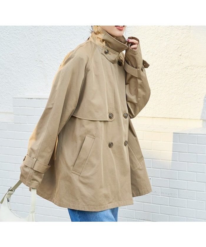 【フリークスストア/FREAK'S STORE】のショートトレンチ【限定展開】 インテリア・キッズ・メンズ・レディースファッション・服の通販 founy(ファニー) 　ファッション　Fashion　レディースファッション　Fashion for Women　2026年　2026　2026春夏・S/S　Spring/Summer 2026 SS26　カフス　Cuff Design　ショート　Short, Short Length　トレンチ　Trench, Trench Coat　ビッグ　Big, Oversized　フレア　Flare, Flared　フロント　Front, Front Design　エレガント 上品　Elegant　夏　Summer　S/S・春夏　SS, Spring/Summer, Warm Season　ベージュ|ID: prp329100004950068 ipo3291000000037146715