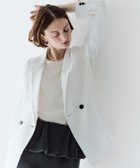 【デミルクス ビームス/Demi-Luxe BEAMS】のダブルブレスト リネン ジャケット WHITE|ID:prp329100004950073