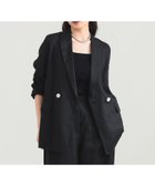 【デミルクス ビームス/Demi-Luxe BEAMS】のダブルブレスト リネン ジャケット BLACK|ID:prp329100004950073