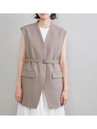 【ミラオーウェン/Mila Owen】の共ベルト付きオーバーサイズノーカラーベスト BEG[037]|ID:prp329100004950279