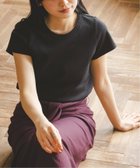 【ノーブル / スピック&スパン/NOBLE / Spick & Span】の《追加 ・WEB限定カラー》スビンコットンスムースコンパクトTシャツ2 ブラック|ID:prp329100004950301