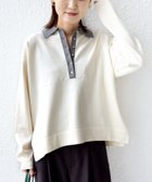 【シップス フォー ウィメン/SHIPS】の【WEB限定】 手洗い可能 サイド スリット ゴールド 釦 ポロ ニット オフホワイト|ID:prp329100004950332