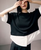 【アダム エ ロペ/ADAM ET ROPE'】の【WEB限定】シャツコンビニットプルオーバー ブラック(01)|ID:prp329100004950354