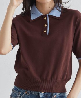 【ラナン/Ranan】のRanan/ダブルカラーポロニット 大人の最旬トレンドファッション＆コーディネート founy(ファウニー) ファッション Fashion レディースファッション Fashion for Women トップス・カットソー Cut & Sew Tops ニット Knit Tops & Sweaters おすすめ Recommended / Our Picks コンパクト Compact, Small Size ダブル Double, Double-Breasted トレンド Trend, Trending Now フォルム Silhouette, Form ベスト Vest, Waistcoat ポケット Pocket, Pocket Detail ワイド Wide, Wide Fit 半袖 Short Sleeve, Half Sleeve |ID:prp329100004950356