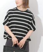 【ジャーナルスタンダード レリューム/JOURNAL STANDARD relume】のフレンチスリーブボーダーTシャツ ブラック A|ID:prp329100004950359