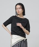 【ナノ ユニバース/nano universe】のAnti Soaked 汗染み防止ボートネックTシャツ ブラック|ID:prp329100004950385