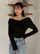 【フレイ アイディー/FRAY I.D】のギャザーオフショルカットソー BLK[009]|ID:prp329100004950405