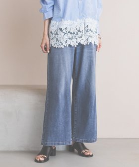 【グローバルワーク/GLOBAL WORK】 GOODデニムイージー綿麻パンツ/634610人気、トレンドファッション・服の通販 founy(ファニー) ファッション Fashion レディースファッション Fashion for Women パンツ Pants & Trousers おすすめ Recommended / Our Picks コンパクト Compact, Small Size ストレッチ Stretch, Stretchy Fabric ストレート Straight, Straight Cut デニム Denim, Jeans Material リネン Linen, Linen Fabric リボン Ribbon, Bow レース Lace, Lace Fabric |ID:prp329100004950465