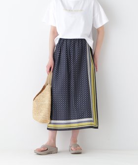 【ヒューマンウーマン/HUMAN WOMAN】のコットンセルロースパネル幾何プリントラップライクスカート 人気、トレンドファッション・服の通販 founy(ファニー) ファッション Fashion レディースファッション Fashion for Women スカート Skirts おすすめ Recommended / Our Picks ギャザー Gathered, Ruffled シンプル Simple, Minimal プリント Print, Printed Pattern ラップ Wrap, Wrap Design |ID:prp329100004950481