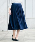 【アンタイトル/UNTITLED】の【ウエストゴム/セレモニー】デシン プリーツスカート ネイビー|ID: prp329100004950499 ipo3291000000037150301