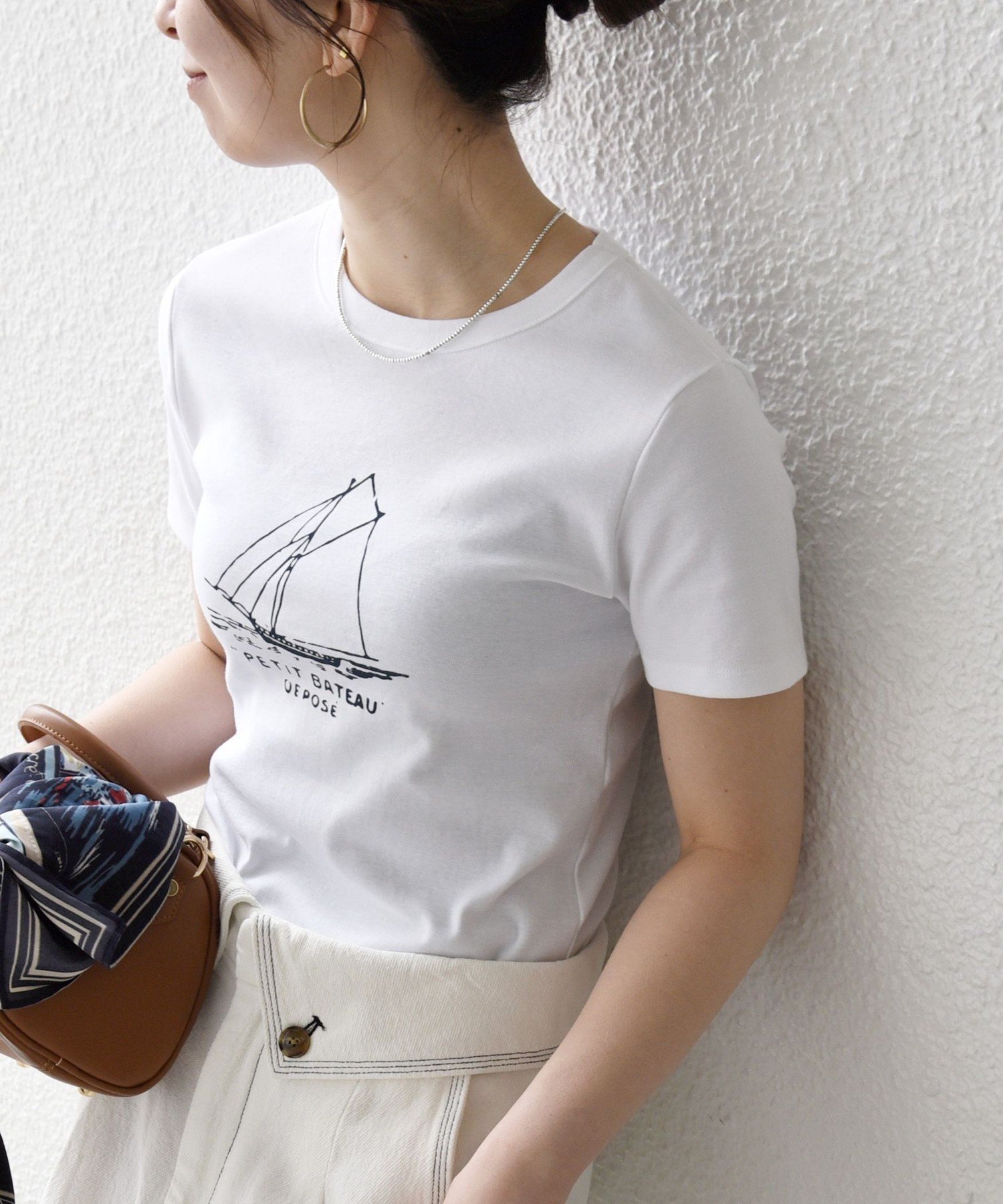 【シップス フォー ウィメン/SHIPS】の【SHIPS any別注】PETIT BATEAU ロゴ プリント コンパクト TEE 26SS インテリア・キッズ・メンズ・レディースファッション・服の通販 founy(ファニー) 　ファッション　Fashion　レディースファッション　Fashion for Women　インナー　Innerwear　洗える　Machine Washable　コンパクト　Compact, Small Size　今季　This Season, Current Season　ジャケット　Jacket, Outerwear　デニム　Denim, Jeans Material　トレンド　Trend, Trending Now　フランス　France, French　プリント　Print, Printed Pattern　別注　Limited Edition, Custom Order　2026年　2026　2026春夏・S/S　Spring/Summer 2026 SS26　ホワイト|ID: prp329100004956789 ipo3291000000037193794