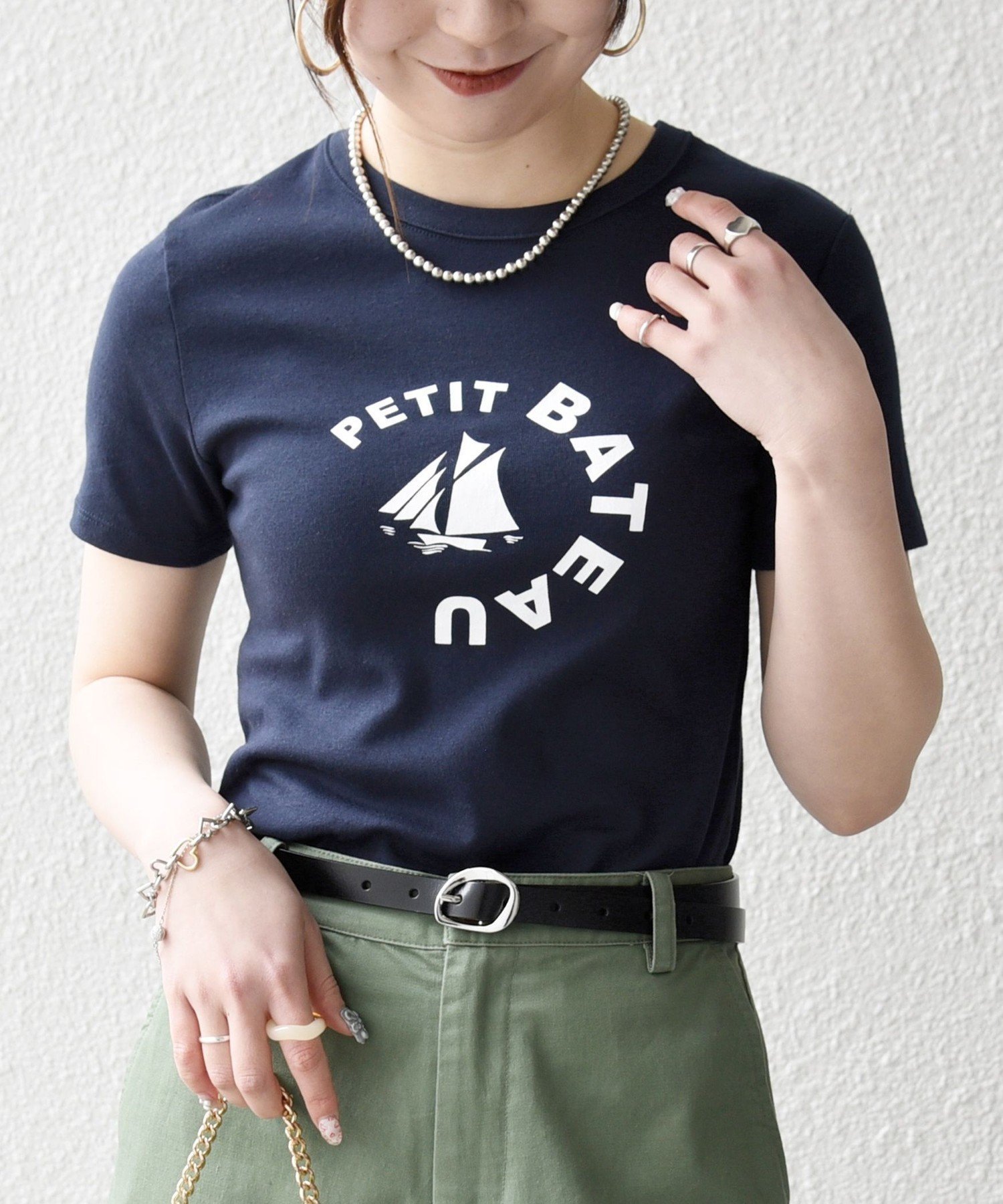 【シップス フォー ウィメン/SHIPS】の【SHIPS any別注】PETIT BATEAU ロゴ プリント コンパクト TEE 26SS インテリア・キッズ・メンズ・レディースファッション・服の通販 founy(ファニー) 　ファッション　Fashion　レディースファッション　Fashion for Women　インナー　Innerwear　洗える　Machine Washable　コンパクト　Compact, Small Size　今季　This Season, Current Season　ジャケット　Jacket, Outerwear　デニム　Denim, Jeans Material　トレンド　Trend, Trending Now　フランス　France, French　プリント　Print, Printed Pattern　別注　Limited Edition, Custom Order　2026年　2026　2026春夏・S/S　Spring/Summer 2026 SS26　ネイビー|ID: prp329100004956789 ipo3291000000037193798
