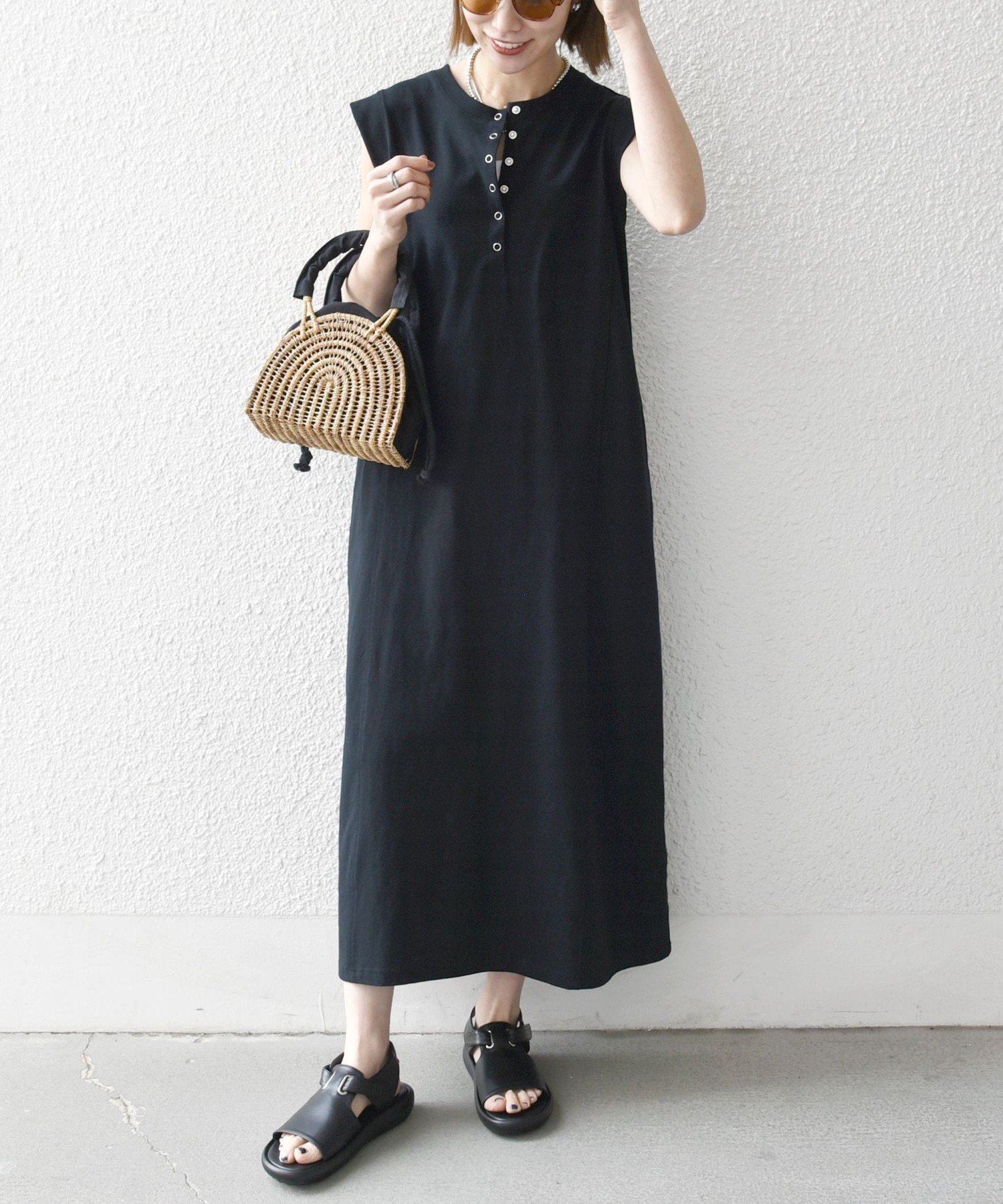 【シップス フォー ウィメン/SHIPS】のSHIPS any 洗濯機可能 USAコットン ヘンリーネック Aライン ワンピース インテリア・キッズ・メンズ・レディースファッション・服の通販 founy(ファニー) 　ファッション　Fashion　レディースファッション　Fashion for Women　ワンピース　Dresses　洗える　Machine Washable　抗菌　Antibacterial, Bacteria-Resistant　シューズ　Shoes, Footwear　スリーブ　Sleeve, Long Sleeve / Short Sleeve　デニム　Denim, Jeans Material　人気　Popular, Best Seller　フレンチ　French, French Style　ロング　Long, Long-Length　おすすめ　Recommended / Our Picks　旅行　Travel　2026年　2026　2026春夏・S/S　Spring/Summer 2026 SS26　ブラック|ID: prp329100004956792 ipo3291000000037193814