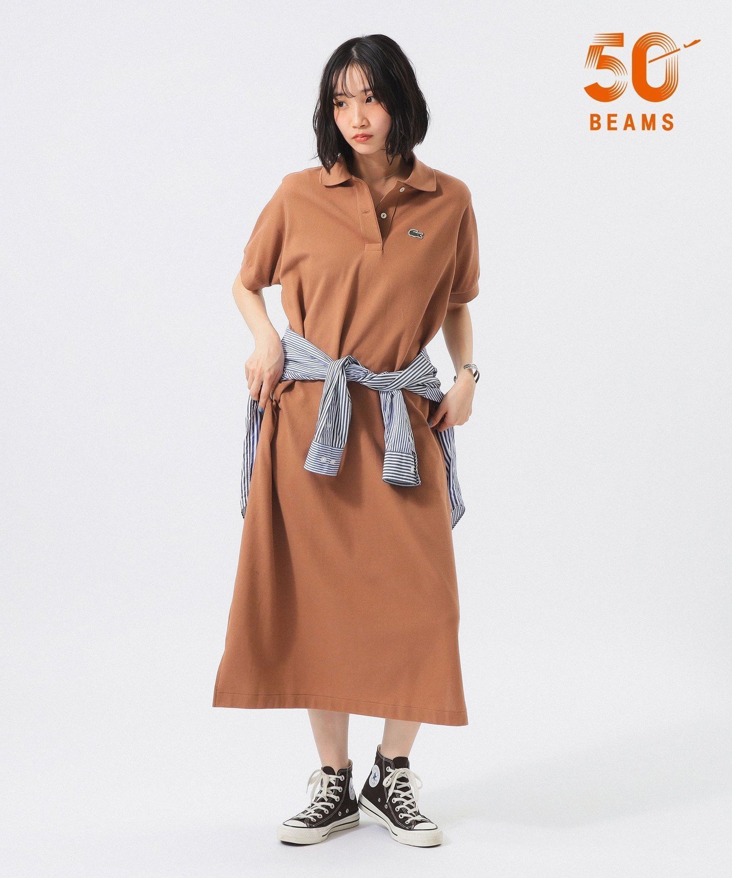 【ビームス ウイメン/BEAMS】の【別注】LACOSTE / ポロ ワンピース インテリア・キッズ・メンズ・レディースファッション・服の通販 founy(ファニー) 　ファッション　Fashion　レディースファッション　Fashion for Women　ワンピース　Dresses　春　Spring　スペシャル　Special, Limited Edition　スポーツ　Sports, Activewear　定番　Standard, Basic Item　人気　Popular, Best Seller　フランス　France, French　ポロシャツ　Polo Shirt, Collared Tee　別注　Limited Edition, Custom Order　ロング　Long, Long-Length　S/S・春夏　SS, Spring/Summer, Warm Season　夏　Summer　LFA_PECAN|ID: prp329100004956797 ipo3291000000037193852