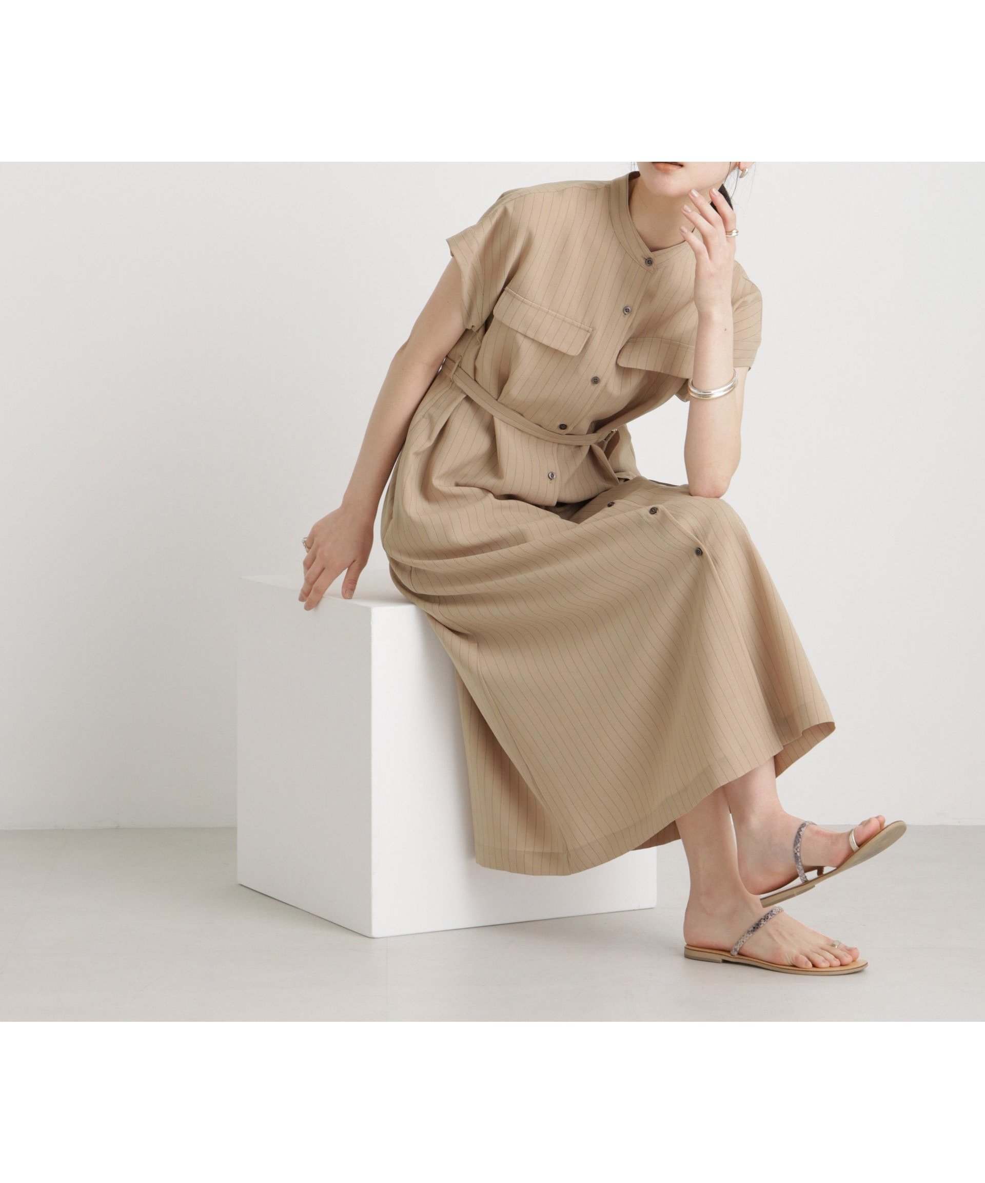 【ナノ ユニバース/nano universe】のメランジドライ ベルト付きワンピース(セットアップ可) 人気、トレンドファッション・服の通販 founy(ファニー) 　ファッション　Fashion　レディースファッション　Fashion for Women　ワンピース　Dresses　ベルト&ウエストマーク　Belts & Waist Accessories　カフス　Cuff Design　カーディガン　Cardigan, Knitwear　ジャケット　Jacket, Outerwear　スタンド　Stand Collar, Upright Stand　ストライプ　Stripe, Striped Pattern　ストレッチ　Stretch, Stretchy Fabric　スリーブ　Sleeve, Long Sleeve / Short Sleeve　セットアップ　Set-Up, Coordinated Outfit　人気　Popular, Best Seller　パターン　Pattern, Design Print　フラップ　Flap, Flap Pocket　フレンチ　French, French Style　ベーシック　Basic, Essential　ペチコート　Petticoat, Underskirt　ポケット　Pocket, Pocket Detail　メランジ　Melange, Mixed Yarn　おすすめ　Recommended / Our Picks　夏　Summer　エレガント 上品　Elegant　2026年　2026　2026春夏・S/S　Spring/Summer 2026 SS26　 other-1|ID: prp329100004956800 ipo3291000000037193865