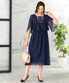 【アッドルージュ/AddRouge】の【選べる着丈】 ラッフル袖 ドレス ワンピース ロング丈 結婚式 演奏会 ミディ丈:ネイビー|ID: prp329100004956812 ipo3291000000037367443