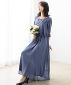 【アッドルージュ/AddRouge】の【選べる着丈】 ラッフル袖 ドレス ワンピース ロング丈 結婚式 演奏会 ロング丈:グレイッシュブルー|ID: prp329100004956812 ipo3291000000037367448