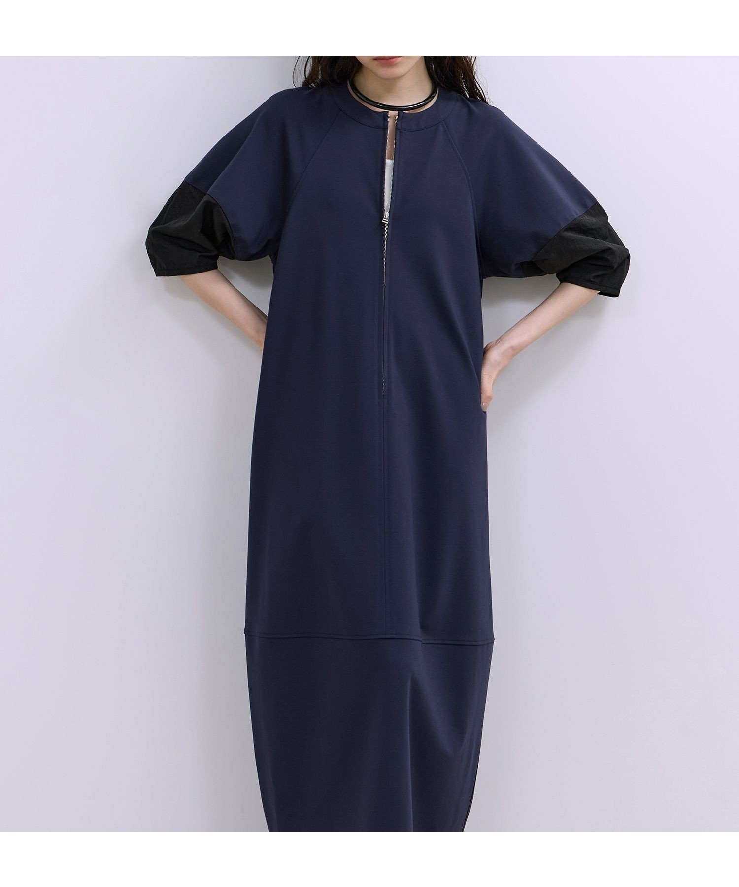 【アダム エ ロペ/ADAM ET ROPE'】の【WEB限定】ハーフZIPコクーンワンピース インテリア・キッズ・メンズ・レディースファッション・服の通販 founy(ファニー) 　ファッション　Fashion　レディースファッション　Fashion for Women　ワンピース　Dresses　オケージョン　Occasion Wear　切替　Switching, Contrast Panel　サンダル　Sandals, Summer Shoes　スニーカー　Sneakers, Trainers　デコルテ　Décolleté, Neckline　ハーフ　Half, Half-Length　ポケット　Pocket, Pocket Detail　ミュール　Mule, Backless Shoes　ロング　Long, Long-Length　おすすめ　Recommended / Our Picks　2026年　2026　2026春夏・S/S　Spring/Summer 2026 SS26　ネイビー(40)|ID: prp329100004956820 ipo3291000000037194050