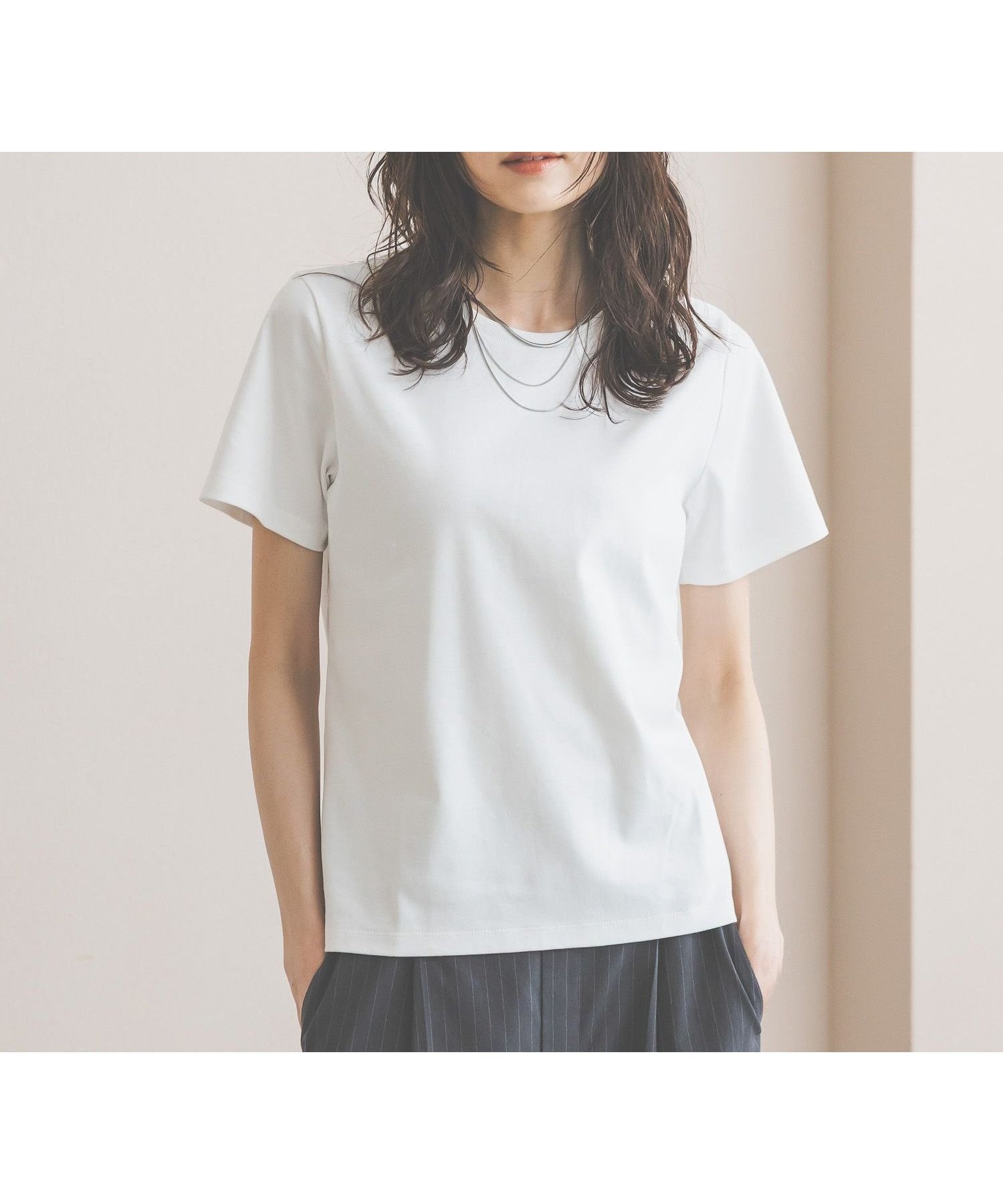 【グローバルワーク/GLOBAL WORK】のリッチクリーン透けにくいコンパクトT/656161 インテリア・キッズ・メンズ・レディースファッション・服の通販 founy(ファニー) 　ファッション　Fashion　レディースファッション　Fashion for Women　おすすめ　Recommended / Our Picks　なめらか　Smooth, Silky Texture　インナー　Innerwear　コンパクト　Compact, Small Size　サロペット　Overalls, Salopette　シルク　Silk, 100% Silk　ジャケット　Jacket, Outerwear　セレモニー　Ceremony　フィット　Fit, Slim Fit　ビジネス 仕事 通勤　Business / Work / Commuting　夏　Summer　抗菌　Antibacterial, Bacteria-Resistant　春　Spring　S/S・春夏　SS, Spring/Summer, Warm Season　無地　Plain, Solid Color　オフ05|ID: prp329100004956865 ipo3291000000037194378