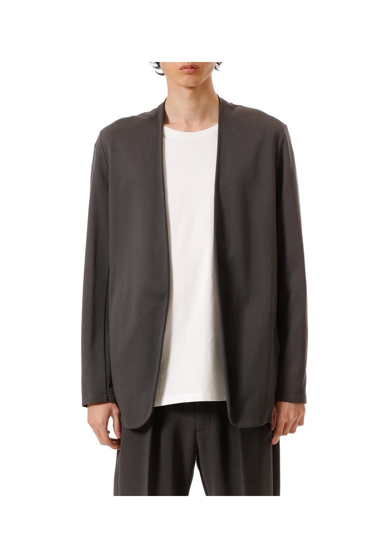 【アタッチメント/ATTACHMENT / MEN】のコットンダブルフェイス ノーカラーカーディガン インテリア・キッズ・メンズ・レディースファッション・服の通販 founy(ファニー) 　ファッション　Fashion　メンズファッション　Fashion for Men　カーディガン　Cardigan, Knitwear　人気　Popular, Best Seller　定番　Standard, Basic Item　D.GRAY|ID: prp329100004956875 ipo3291000000037194460