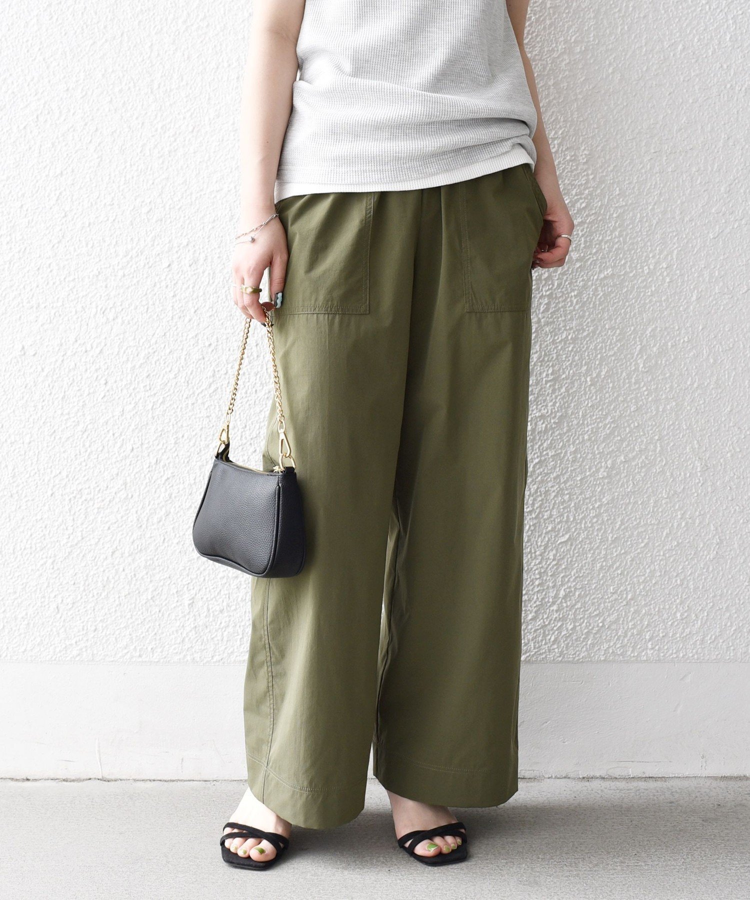 【シップス フォー ウィメン/SHIPS】の【WEB限定】SHIPS any 洗濯機可能 タイプライター イージー ベイカー パンツ 2 インテリア・キッズ・メンズ・レディースファッション・服の通販 founy(ファニー) 　ファッション　Fashion　レディースファッション　Fashion for Women　パンツ　Pants & Trousers　洗える　Machine Washable　カットソー　Cut and Sewn Top　タイプライター　Typewriter Fabric, Crisp Cotton　人気　Popular, Best Seller　フロント　Front, Front Design　ポケット　Pocket, Pocket Detail　ワイド　Wide, Wide Fit　おすすめ　Recommended / Our Picks　2026年　2026　2026春夏・S/S　Spring/Summer 2026 SS26　オリーブ|ID: prp329100004956895 ipo3291000000037194620