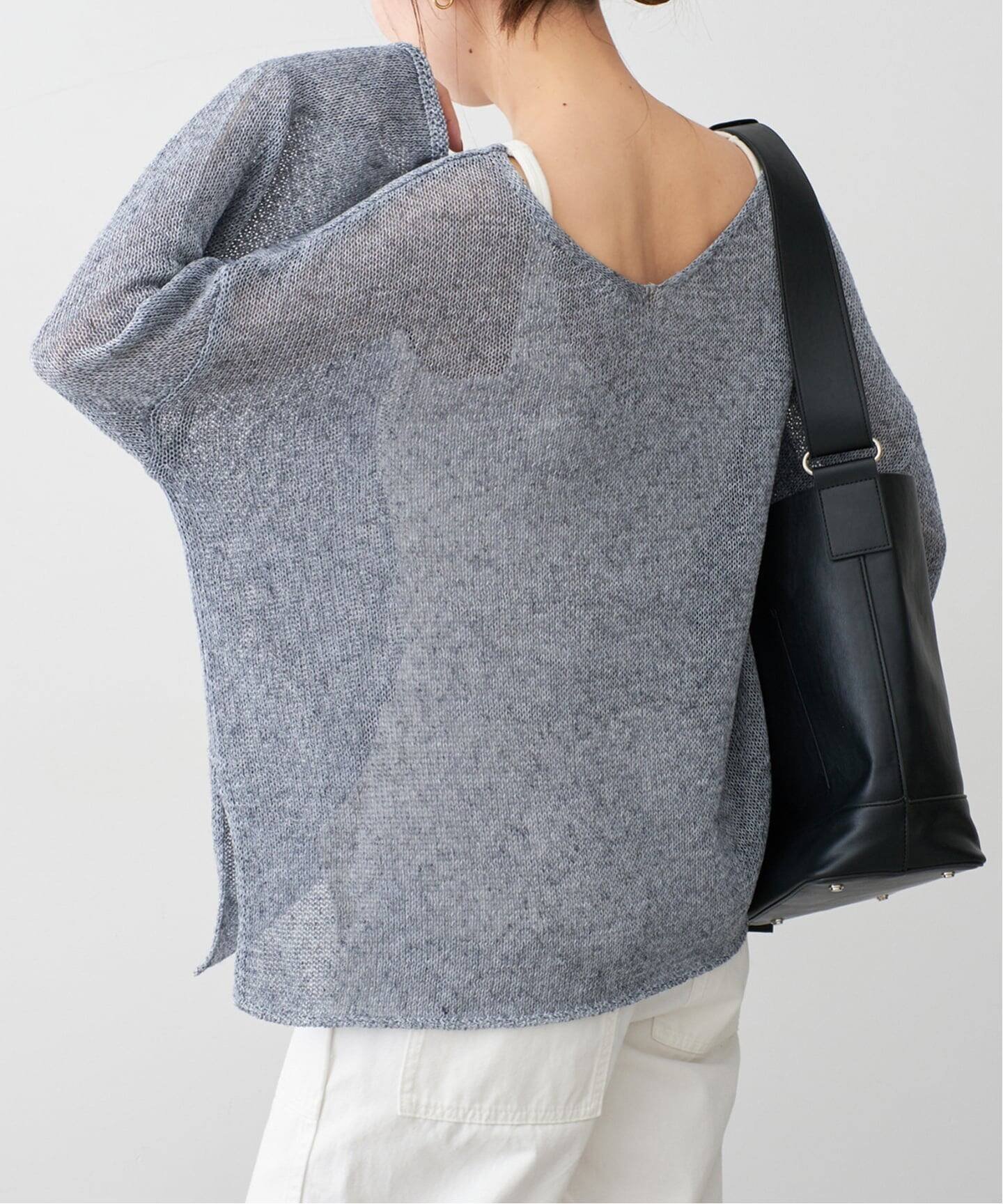 【スピック&スパン/Spick & Span】の《新色有り / 追加》リネンミックス2WAYプルオーバー インテリア・キッズ・メンズ・レディースファッション・服の通販 founy(ファニー) 　ファッション　Fashion　レディースファッション　Fashion for Women　トップス・カットソー　Cut & Sew Tops　カジュアルプルオーバー・ニットトップス　Pullovers & Knit Tops / Casual Pullovers　インナー　Innerwear　シンプル　Simple, Minimal　スマート　Smart, Elegant　デニム　Denim, Jeans Material　定番　Standard, Basic Item　人気　Popular, Best Seller　ミックス　Mix, Mixed Style　リネン　Linen, Linen Fabric　おすすめ　Recommended / Our Picks　ブルー A|ID: prp329100004956908 ipo3291000000037194715