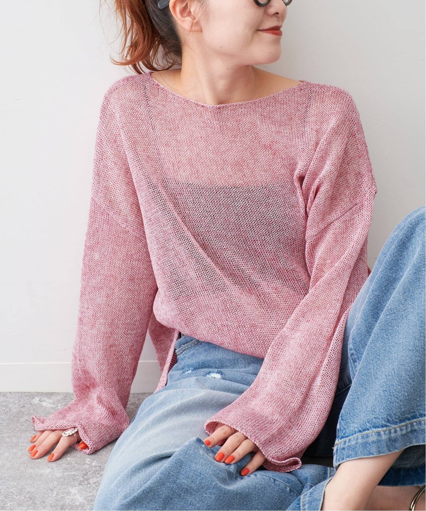 【スピック&スパン/Spick & Span】の《新色有り / 追加》リネンミックス2WAYプルオーバー インテリア・キッズ・メンズ・レディースファッション・服の通販 founy(ファニー) 　ファッション　Fashion　レディースファッション　Fashion for Women　トップス・カットソー　Cut & Sew Tops　カジュアルプルオーバー・ニットトップス　Pullovers & Knit Tops / Casual Pullovers　インナー　Innerwear　シンプル　Simple, Minimal　スマート　Smart, Elegant　デニム　Denim, Jeans Material　定番　Standard, Basic Item　人気　Popular, Best Seller　ミックス　Mix, Mixed Style　リネン　Linen, Linen Fabric　おすすめ　Recommended / Our Picks　ピンク A|ID: prp329100004956908 ipo3291000000037194717