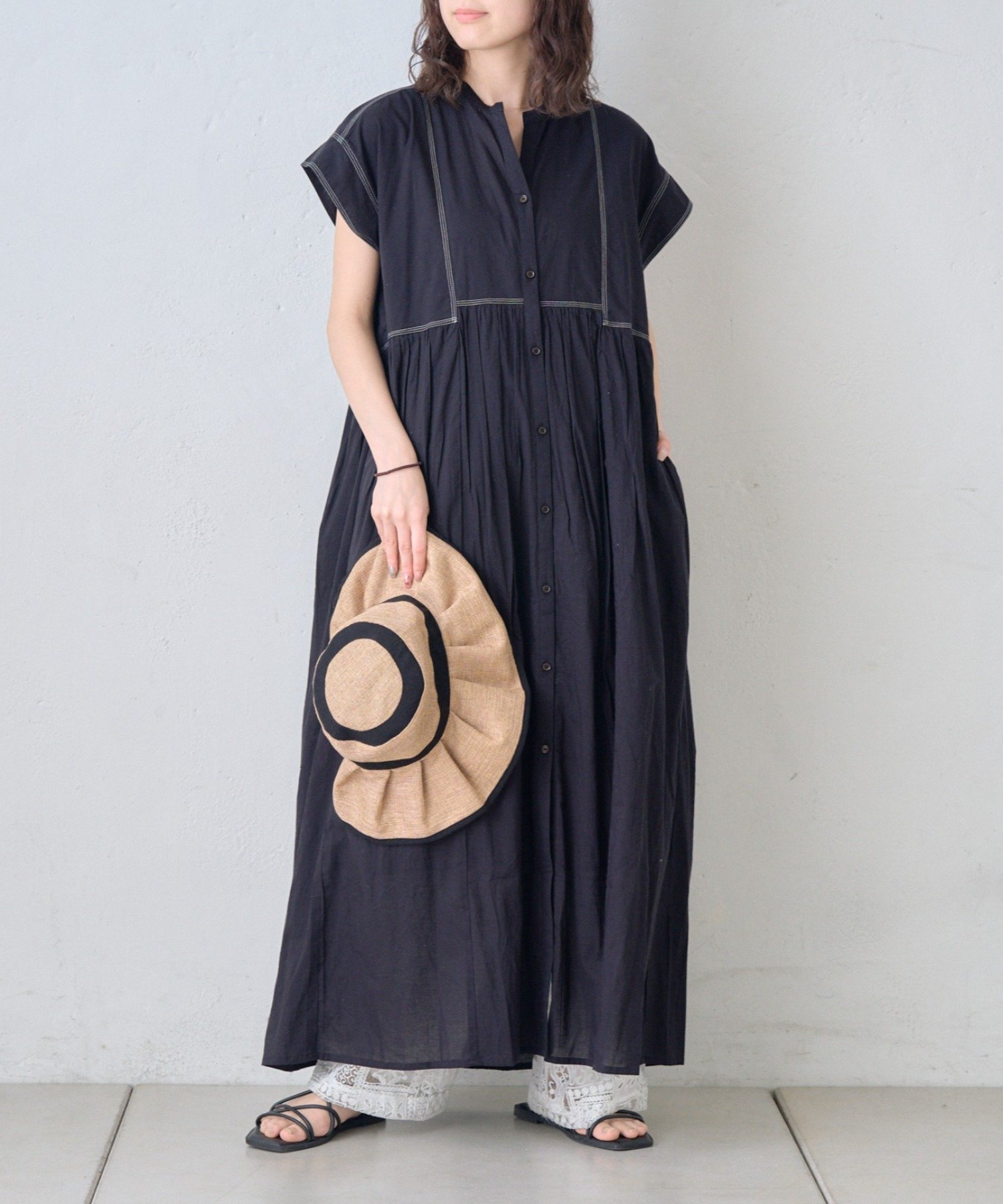 【チャオパニックティピー/CIAOPANIC TYPY】の【india】シリコンウォッシュボイルドルマンスリーブワンピ インテリア・キッズ・メンズ・レディースファッション・服の通販 founy(ファニー) 　ファッション　Fashion　レディースファッション　Fashion for Women　ワンピース　Dresses　インド　Indian Textile　ギャザー　Gathered, Ruffled　サンダル　Sandals, Summer Shoes　スキッパー　Skipper, Open Collar　スニーカー　Sneakers, Trainers　スリーブ　Sleeve, Long Sleeve / Short Sleeve　タンク　Tank Top, Sleeveless Top　デコルテ　Décolleté, Neckline　デニム　Denim, Jeans Material　人気　Popular, Best Seller　フレンチ　French, French Style　ポケット　Pocket, Pocket Detail　羽織　Haori, Light Jacket　リラックス　Relax, Relaxed Fit　レギンス　Leggings, Stretch Pants　おすすめ　Recommended / Our Picks　ブラック|ID: prp329100004956929 ipo3291000000037194862