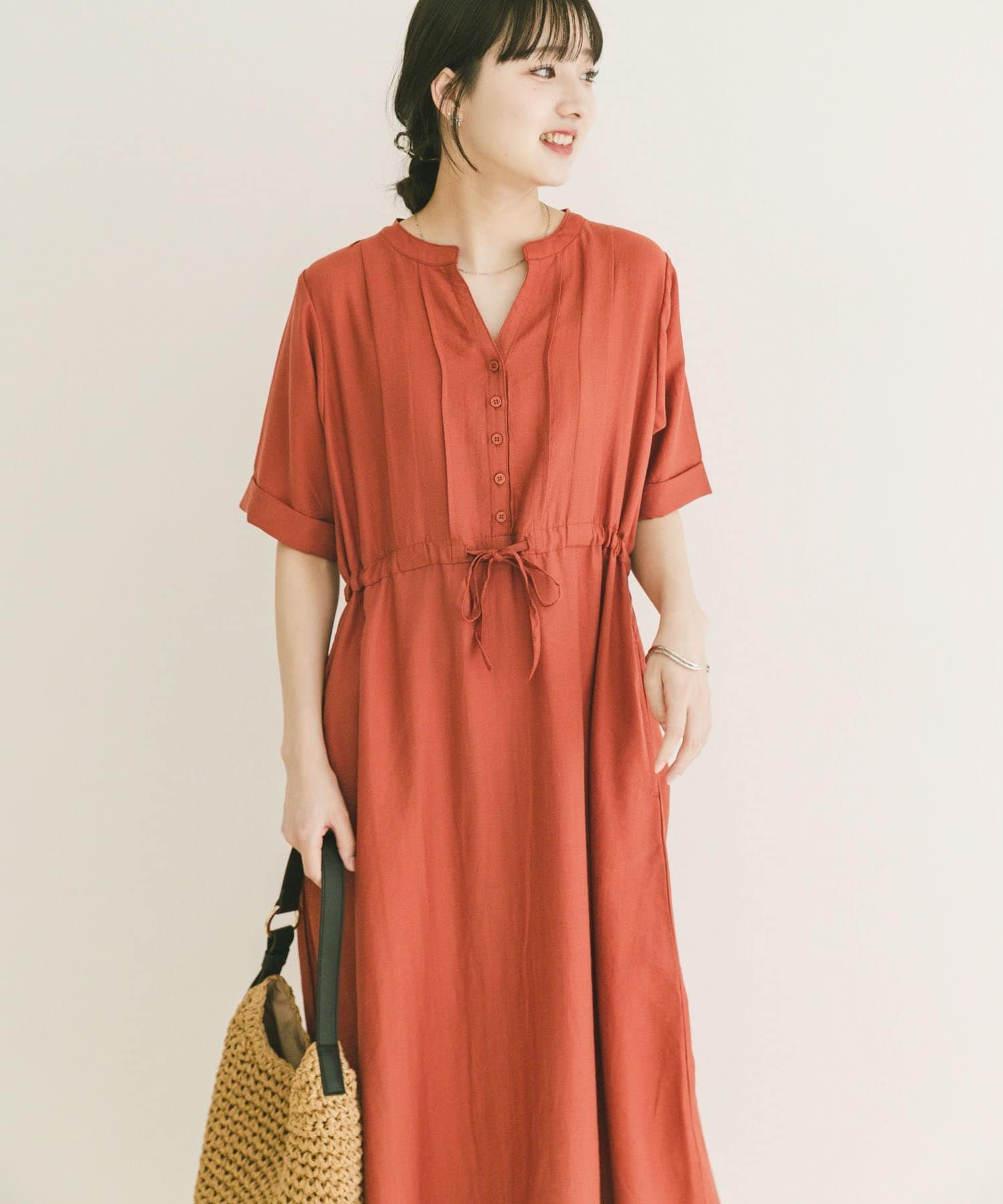 【アイテムズアーバンリサーチ/ITEMS URBAN RESEARCH】のウエストマーク半袖ワンピース インテリア・キッズ・メンズ・レディースファッション・服の通販 founy(ファニー) 　ファッション　Fashion　レディースファッション　Fashion for Women　ワンピース　Dresses　2026年　2026　2026春夏・S/S　Spring/Summer 2026 SS26　サンダル　Sandals, Summer Shoes　シューズ　Shoes, Footwear　シンプル　Simple, Minimal　スニーカー　Sneakers, Trainers　ネップ　Nepp, Slub Yarn　バレエ　Ballet, Ballet Style　エレガント 上品　Elegant　半袖　Short Sleeve, Half Sleeve　夏　Summer　S/S・春夏　SS, Spring/Summer, Warm Season　オレンジ|ID: prp329100004956972 ipo3291000000037195161