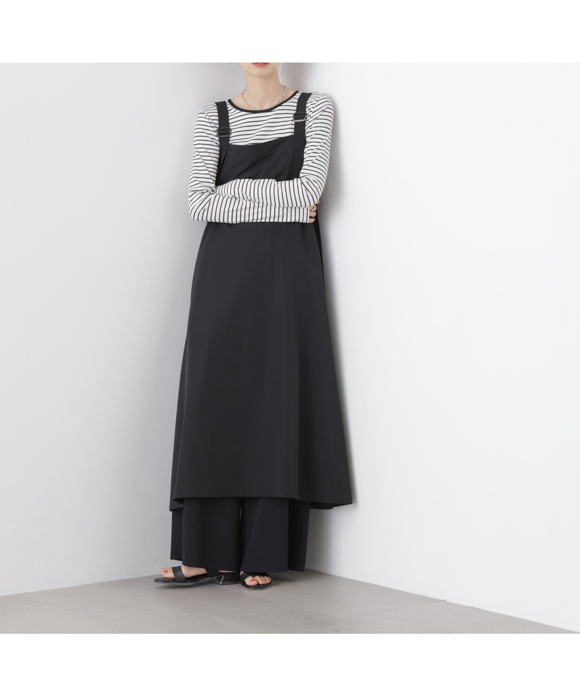 【ナノ ユニバース/nano universe】の多機能2wayストレッチ サロペットフレアワンピース(セットアップ可) インテリア・キッズ・メンズ・レディースファッション・服の通販 founy(ファニー) 　ファッション　Fashion　レディースファッション　Fashion for Women　ワンピース　Dresses　サロペット&オールインワン　Dungarees & Jumpsuit Styles　インナー　Innerwear　吸水　Absorbent, Quick-Dry　ストレッチ　Stretch, Stretchy Fabric　セットアップ　Set-Up, Coordinated Outfit　フレア　Flare, Flared　ベーシック　Basic, Essential　ポケット　Pocket, Pocket Detail　アウトレット　Outlet / Clearance　夏　Summer　2026年　2026　2026春夏・S/S　Spring/Summer 2026 SS26　ブラック|ID: prp329100004956984 ipo3291000000037195243