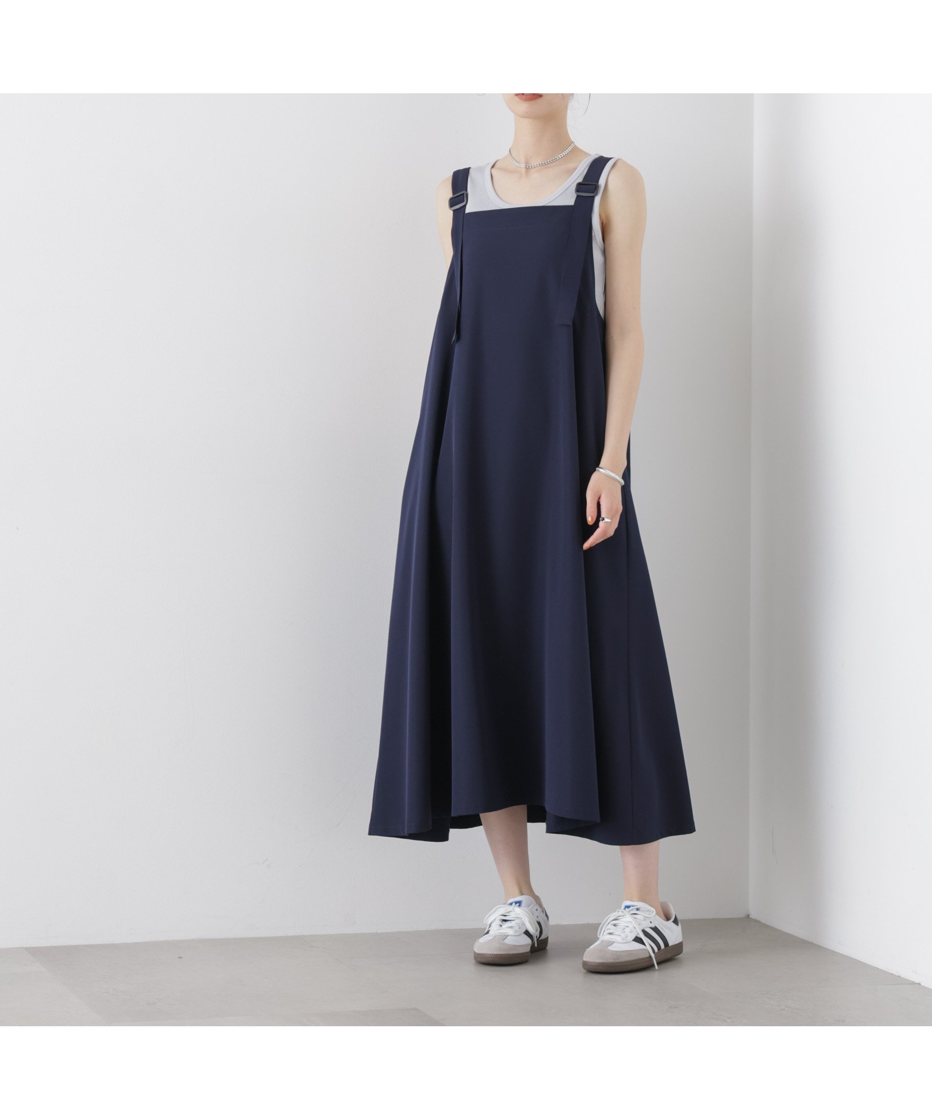 【ナノ ユニバース/nano universe】の多機能2wayストレッチ サロペットフレアワンピース(セットアップ可) インテリア・キッズ・メンズ・レディースファッション・服の通販 founy(ファニー) 　ファッション　Fashion　レディースファッション　Fashion for Women　ワンピース　Dresses　サロペット&オールインワン　Dungarees & Jumpsuit Styles　インナー　Innerwear　吸水　Absorbent, Quick-Dry　ストレッチ　Stretch, Stretchy Fabric　セットアップ　Set-Up, Coordinated Outfit　フレア　Flare, Flared　ベーシック　Basic, Essential　ポケット　Pocket, Pocket Detail　アウトレット　Outlet / Clearance　夏　Summer　2026年　2026　2026春夏・S/S　Spring/Summer 2026 SS26　ネイビー|ID: prp329100004956984 ipo3291000000037195248
