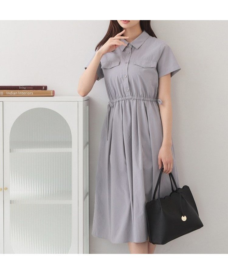 【インデックス/INDEX】のサイドリボンシャツワンピース【洗濯機OK/防シワ】 人気、トレンドファッション・服の通販 founy(ファニー) 　ファッション　Fashion　レディースファッション　Fashion for Women　ワンピース　Dresses　シャツワンピース / 1枚で着映えコーデ　Shirt Dresses　ギャザー　Gathered, Ruffled　クラシカル　Classical, Vintage-Inspired　スマート　Smart, Elegant　ポケット　Pocket, Pocket Detail　ヨーク　Yoke, Yoke Design　リボン　Ribbon, Bow　エレガント 上品　Elegant　 other-1|ID: prp329100004956997 ipo3291000000037195336