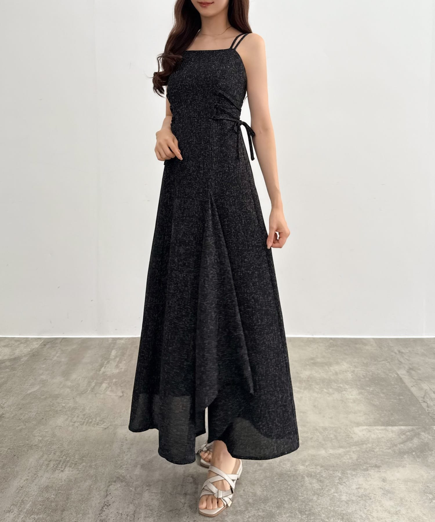 【ジュノア/JUNOAH】のCENEA 薄手ツイードレースアップラッフルキャミワンピース 人気、トレンドファッション・服の通販 founy(ファニー) 　ファッション　Fashion　レディースファッション　Fashion for Women　ワンピース　Dresses　キャミソールワンピース　Camisole Dresses　ウォッシュ　Washed Finish　タンブラー　Tumbler, Travel Mug　ダメージ　Distressed, Destroyed　ネップ　Nepp, Slub Yarn　プリント　Print, Printed Pattern　おすすめ　Recommended / Our Picks　 other-1|ID: prp329100004957142 ipo3291000000037196381